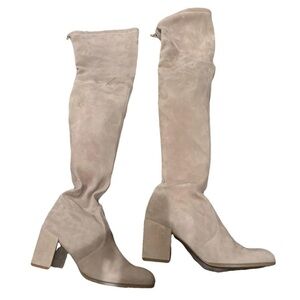 Stuart Weitzman Women's Beige Heeled Boots